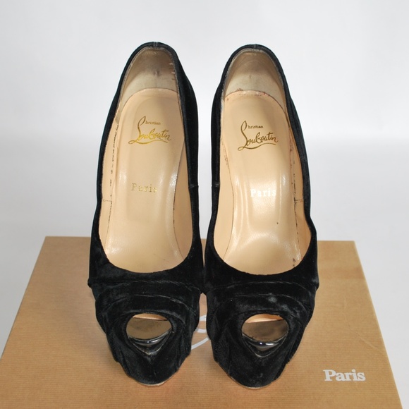 Christian Louboutin Black Drapesse Red Bottom - Picture 5 of 12